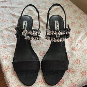 Karl Langerfield Black Delilah Satin Shoes